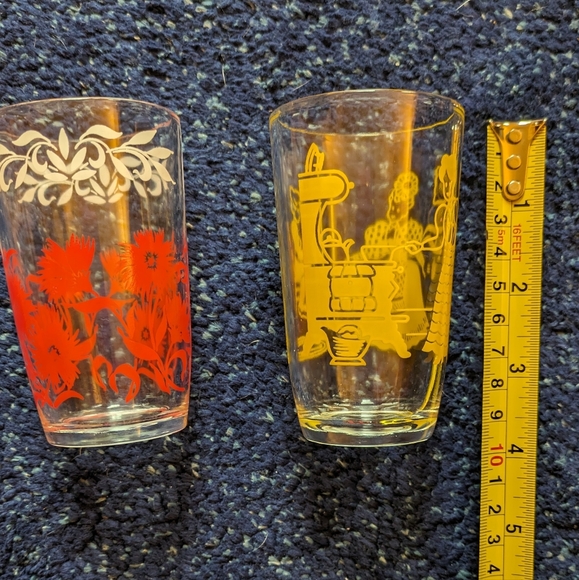 1950s Swanky Swig Juice Glasses, collectible / vintage/ antique, Bustling Betsy - Picture 4 of 16